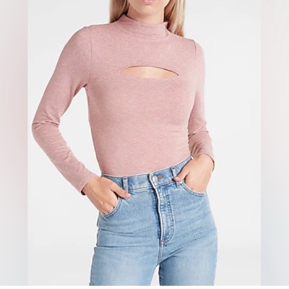Express Pink Fitted Cutout Bodysuit